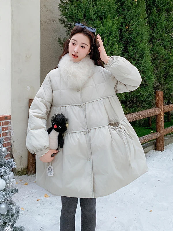 Женское зимнее пальто Princ Sle свободного кроя, белое, средней длины, с меховым воротником, утягивающая верхняя одежда
Женское зимнее пальто Princ Sle свободного кроя, белое, средней длины, с меховым воротником, утягивающая верхняя одежда