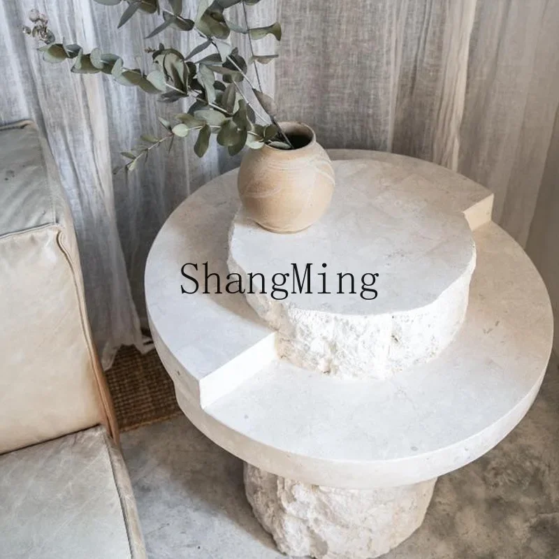 FG simple personality creative light luxury marble side table natural travertine coffee table
FG simple personality creative light luxury marble side table natural travertine coffee table