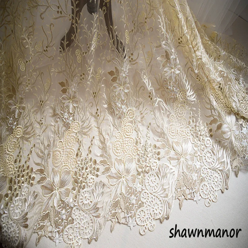 High-end Embroidered Lace Fabric for Wedding Dresses Trim, DIY Sewing Accessories, 8 Colors, 100cm * 135cm
High-end Embroidered Lace Fabric for Wedding Dresses Trim, DIY Sewing Accessories, 8 Colors, 100cm * 135cm