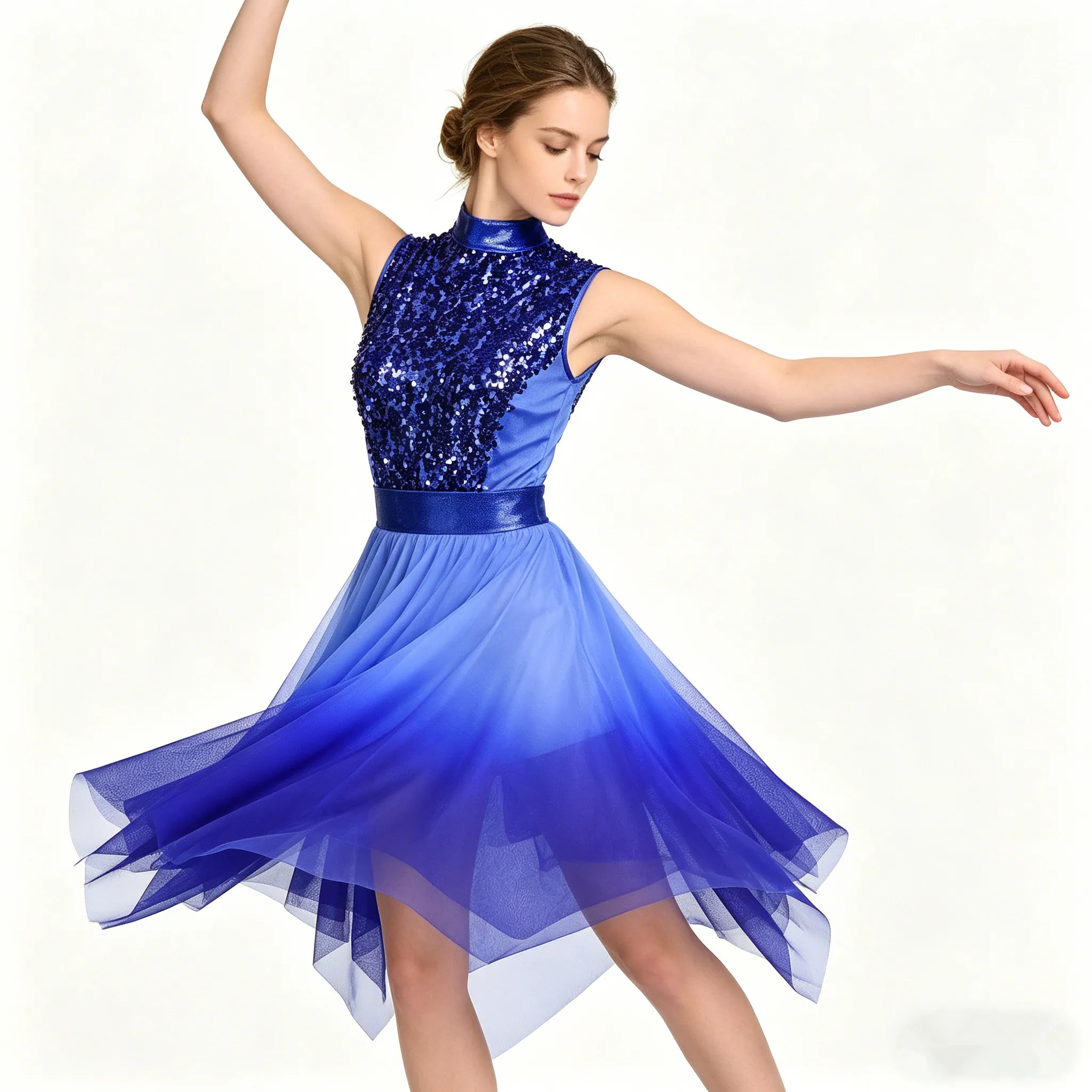Women Praise Lyrical Dance Liturgical Worship Church Choir Performance Costume Sleeveless Shiny Sequin Mesh Bodice Tunic Dress
Women Praise Lyrical Dance Liturgical Worship Church Choir Performance Costume Sleeveless Shiny Sequin Mesh Bodice Tunic Dress