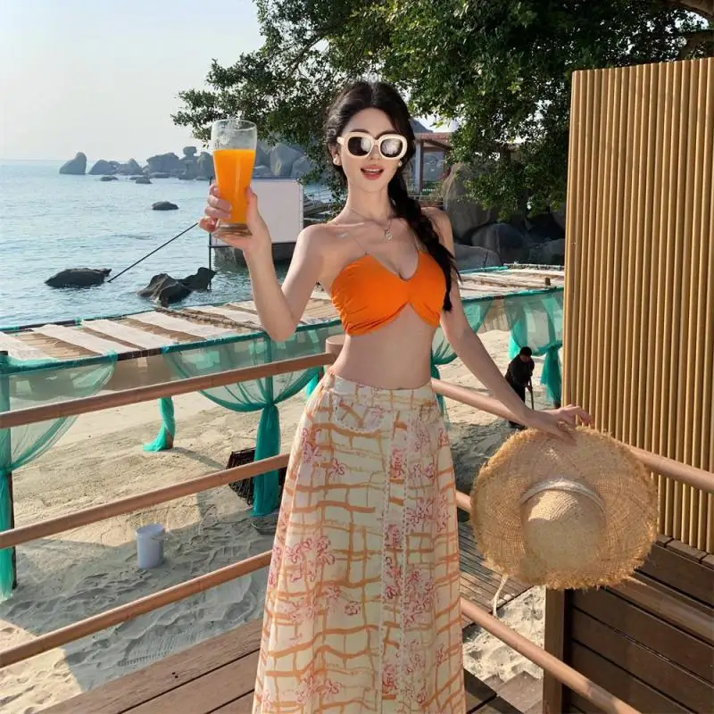 Floral Print High Waist Long Skirt And Sexy Slip Short Tops Women Outfits Summer Fashion Holiday Beach Two Piece Set Female New
Floral Print High Waist Long Skirt And Sexy Slip Short Tops Women Outfits Summer Fashion Holiday Beach Two Piece Set Female New