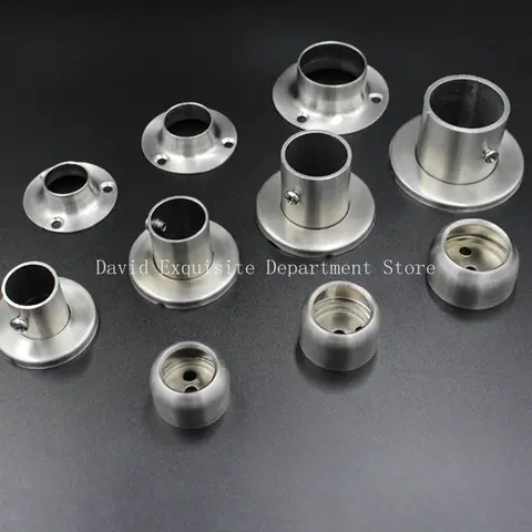 So strong 19 22 25 32 38 51mm stainless steel tube pipe support Wardrobe clothes rail flange Balcony fixed DIY drying rack base
