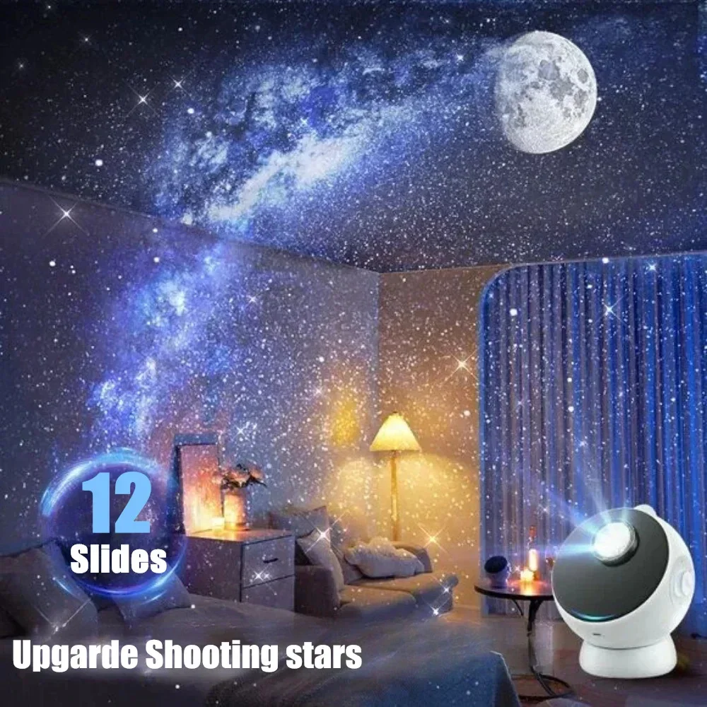 12 IN 1 Galaxy Star Projector with Meteor Bluetooth 360° Rotation Starry Sky Projector Night Light for Kids Gift Room Decor Lamp
12 IN 1 Galaxy Star Projector with Meteor Bluetooth 360° Rotation Starry Sky Projector Night Light for Kids Gift Room Decor Lamp