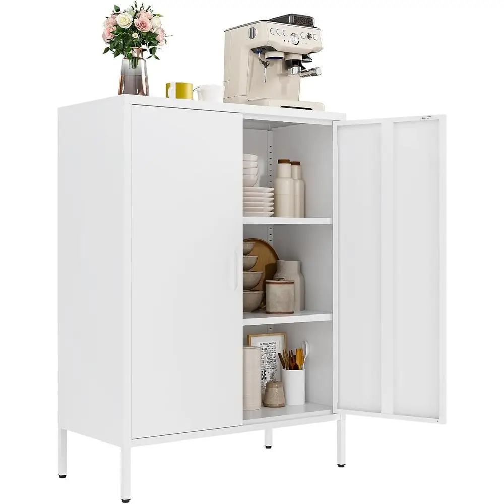 White Metal Locker Cabinet with 2 Doors and Adjustable Shelves - 3-Tier Storage for Living Room, School, or Office
White Metal Locker Cabinet with 2 Doors and Adjustable Shelves - 3-Tier Storage for Living Room, School, or Office