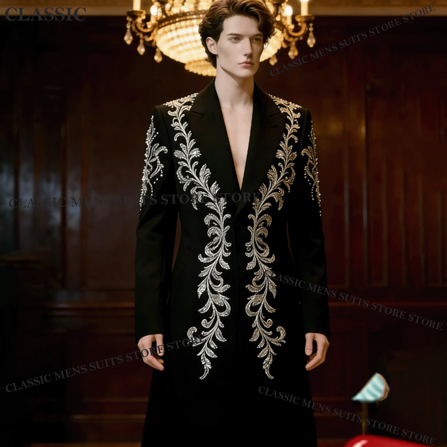 Customized Long Coat Men Suits Glitter Rhinestone Crystal 2 Pieces Groom Male Blazers Ropa hombre Exquisite Slim Wedding Tuxedos
Customized Long Coat Men Suits Glitter Rhinestone Crystal 2 Pieces Groom Male Blazers Ropa hombre Exquisite Slim Wedding Tuxedos