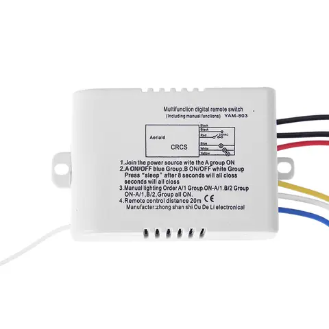 3 Ways ON/OFF 220V Wireless Remote ControlSwitch Digital Remote Control Switch 3 Ways Digital Remote Controller Switch for Light
