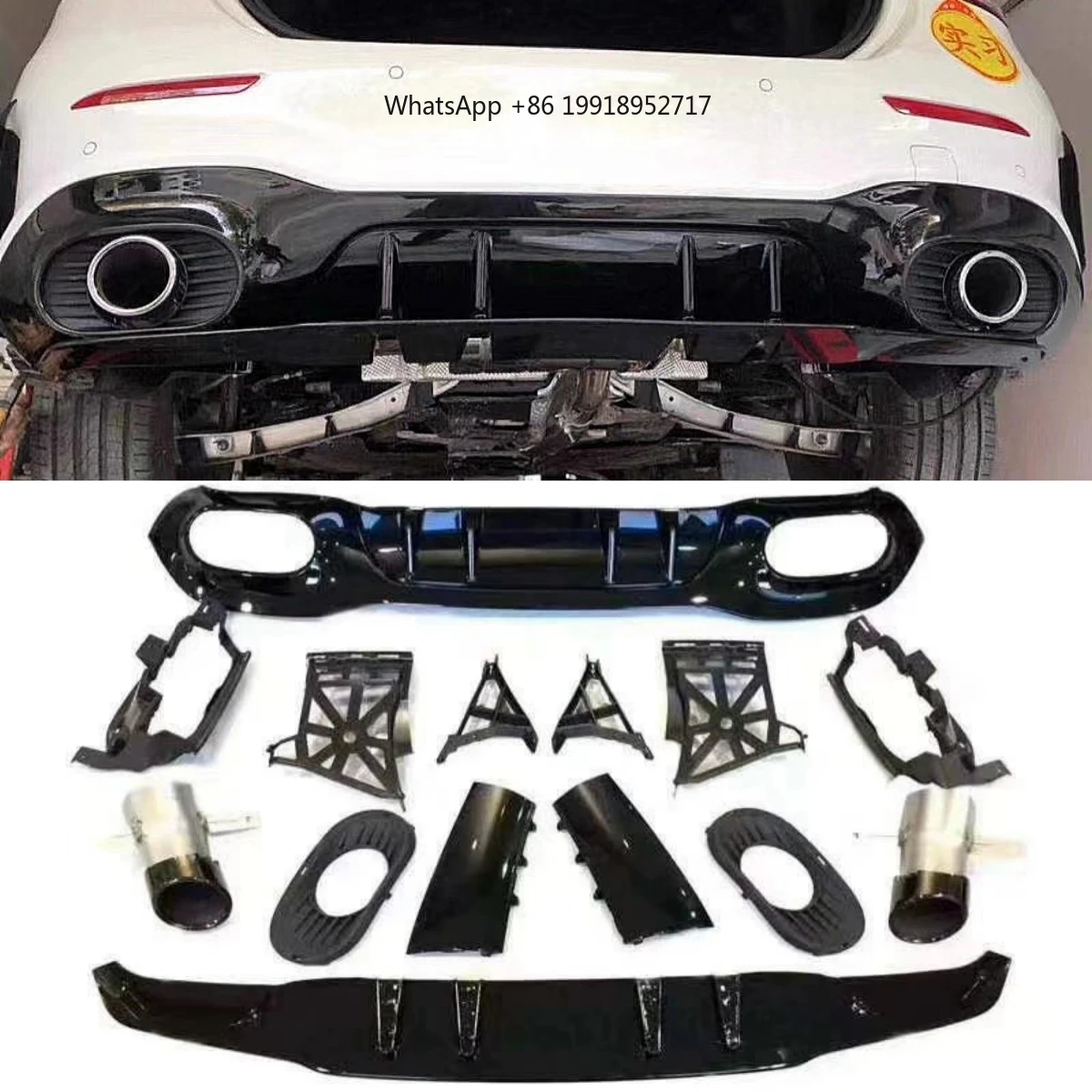Diffuser with Tail Pipe For A-Class AMG A200 W177 modified new style rear lip Body kit
Diffuser with Tail Pipe For A-Class AMG A200 W177 modified new style rear lip Body kit