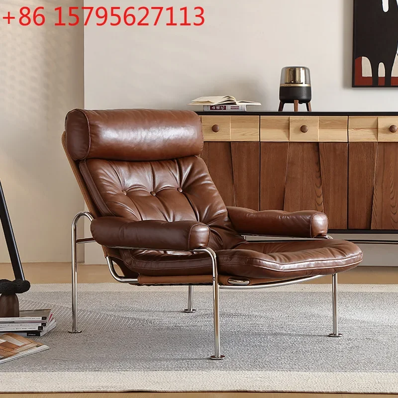 Medieval single sofa chair Modern simple living room household Italian oil wax leather leisure chair
Medieval single sofa chair Modern simple living room household Italian oil wax leather leisure chair