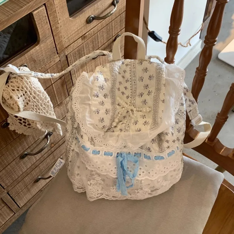 MBTI Cute Womens Backpack Elegant Lace Floral Patchwork Fashion Pleated Aesthetic Backpacks Bow Female Sweet Kawaii Female Bag
MBTI Cute Womens Backpack Elegant Lace Floral Patchwork Fashion Pleated Aesthetic Backpacks Bow Female Sweet Kawaii Female Bag