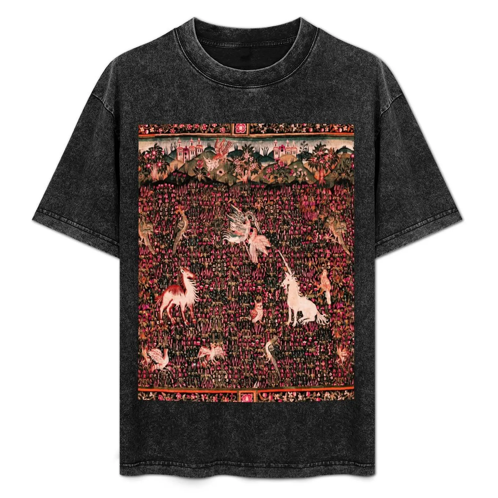 UNICORN AND MEDIEVAL BESTIARY Forest Animals,Millefleurs Red Pink Green Floral Tapestry T-Shirt Long Lasting Casual T-Shirt
UNICORN AND MEDIEVAL BESTIARY Forest Animals,Millefleurs Red Pink Green Floral Tapestry T-Shirt Long Lasting Casual T-Shirt