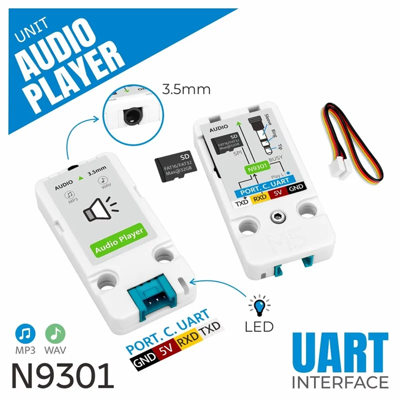 A99E-N9301 Audio Player Unit Featuring 3.5Mm Stereo Jack Output, Audio Decoding Chip Included, Supports MP3 WAV Formats
A99E-N9301 Audio Player Unit Featuring 3.5Mm Stereo Jack Output, Audio Decoding Chip Included, Supports MP3 WAV Formats