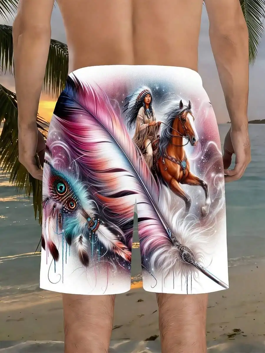 Mens Warrior Horse Feather Spirit Print Swim Shorts Beachwear Summer Outdoor
Mens Warrior Horse Feather Spirit Print Swim Shorts Beachwear Summer Outdoor