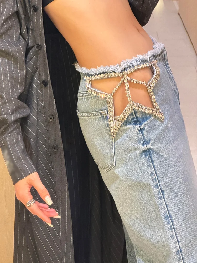 Retro American Star Hollow Rhinestone Denim Pants Women Summer New Hot Girl Casual Floor-Length Pants Natural Waist
Retro American Star Hollow Rhinestone Denim Pants Women Summer New Hot Girl Casual Floor-Length Pants Natural Waist