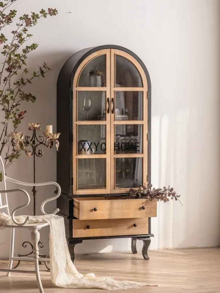 Retro Arched Wine Cabinet Display Cabinet Living Room Curio Cabinet
Retro Arched Wine Cabinet Display Cabinet Living Room Curio Cabinet
