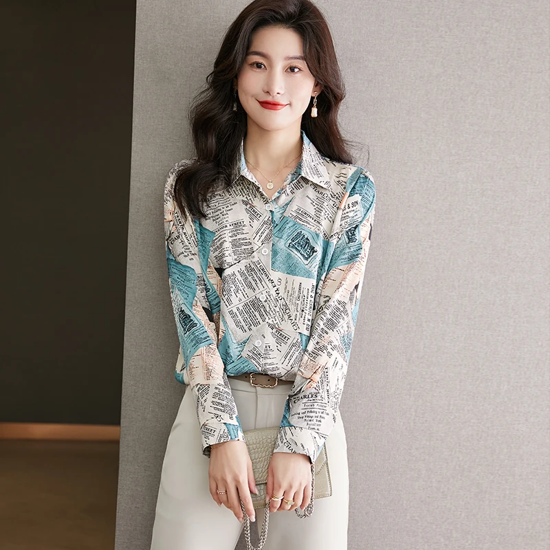 New Luxury Women Silk Blouse 2023 Spring & Summer Single Breasted Shirts Ladies Elegant Printing Silk Chiffon Clothes Tops
New Luxury Women Silk Blouse 2023 Spring & Summer Single Breasted Shirts Ladies Elegant Printing Silk Chiffon Clothes Tops