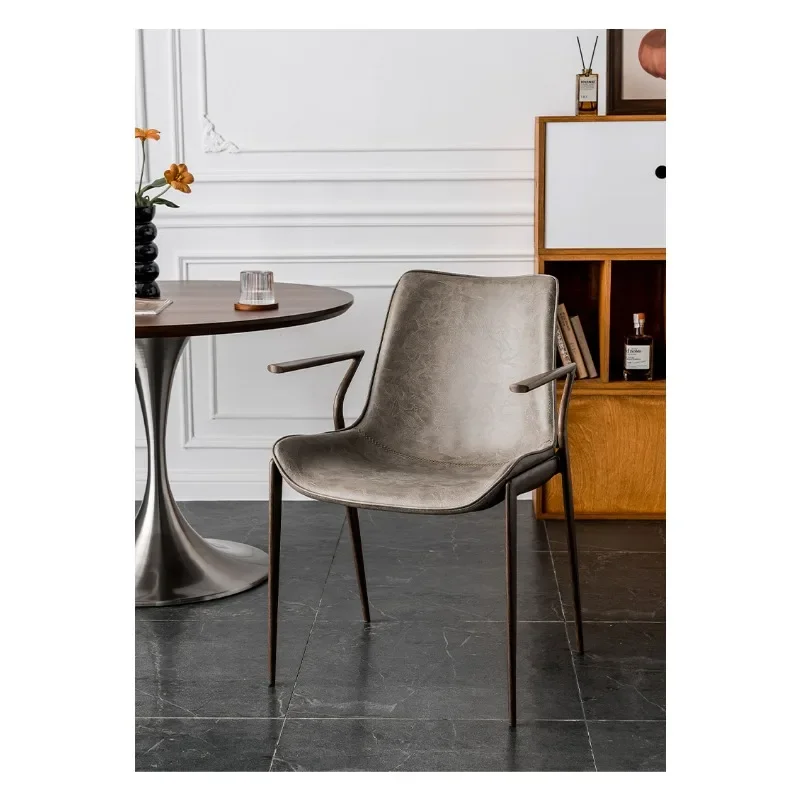 Retro light luxury household leather dining chair Nordic Italian wrought iron backrest book desk chair
Retro light luxury household leather dining chair Nordic Italian wrought iron backrest book desk chair