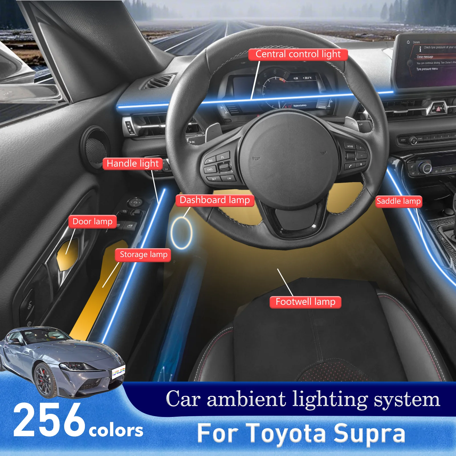For Toyota Supra Car Interior Decorative Ambient Light RGB 64-Color LED Smart Remote Control Energy Saving Efficient Kit
For Toyota Supra Car Interior Decorative Ambient Light RGB 64-Color LED Smart Remote Control Energy Saving Efficient Kit