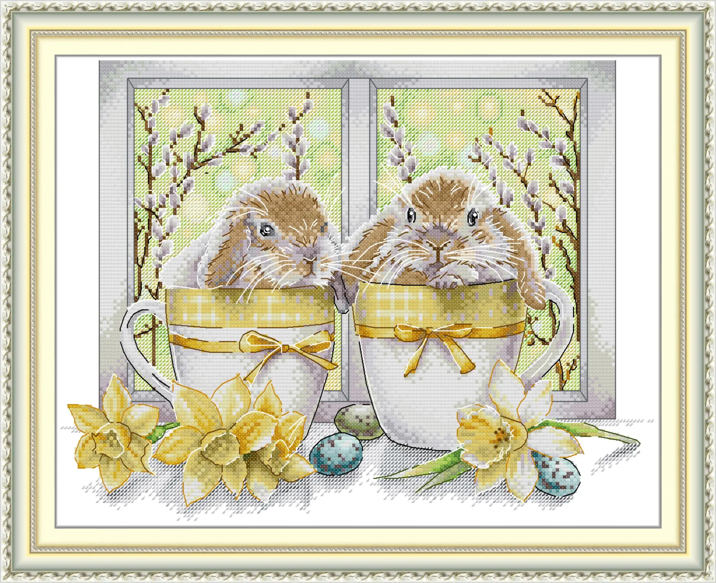 Maydear Cross Stitch Kit,11CT/14CT/16CT/9CT Aida Fabric,DMC Threads Sewing Pattern Embroidery Set-Easter Bunny
Maydear Cross Stitch Kit,11CT/14CT/16CT/9CT Aida Fabric,DMC Threads Sewing Pattern Embroidery Set-Easter Bunny