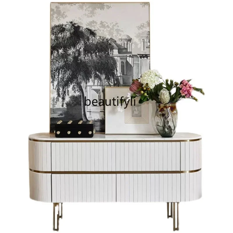American light luxury porch cabinet entry solid wood foyer cabinet modern simple stainless steel decorative cabinet
American light luxury porch cabinet entry solid wood foyer cabinet modern simple stainless steel decorative cabinet