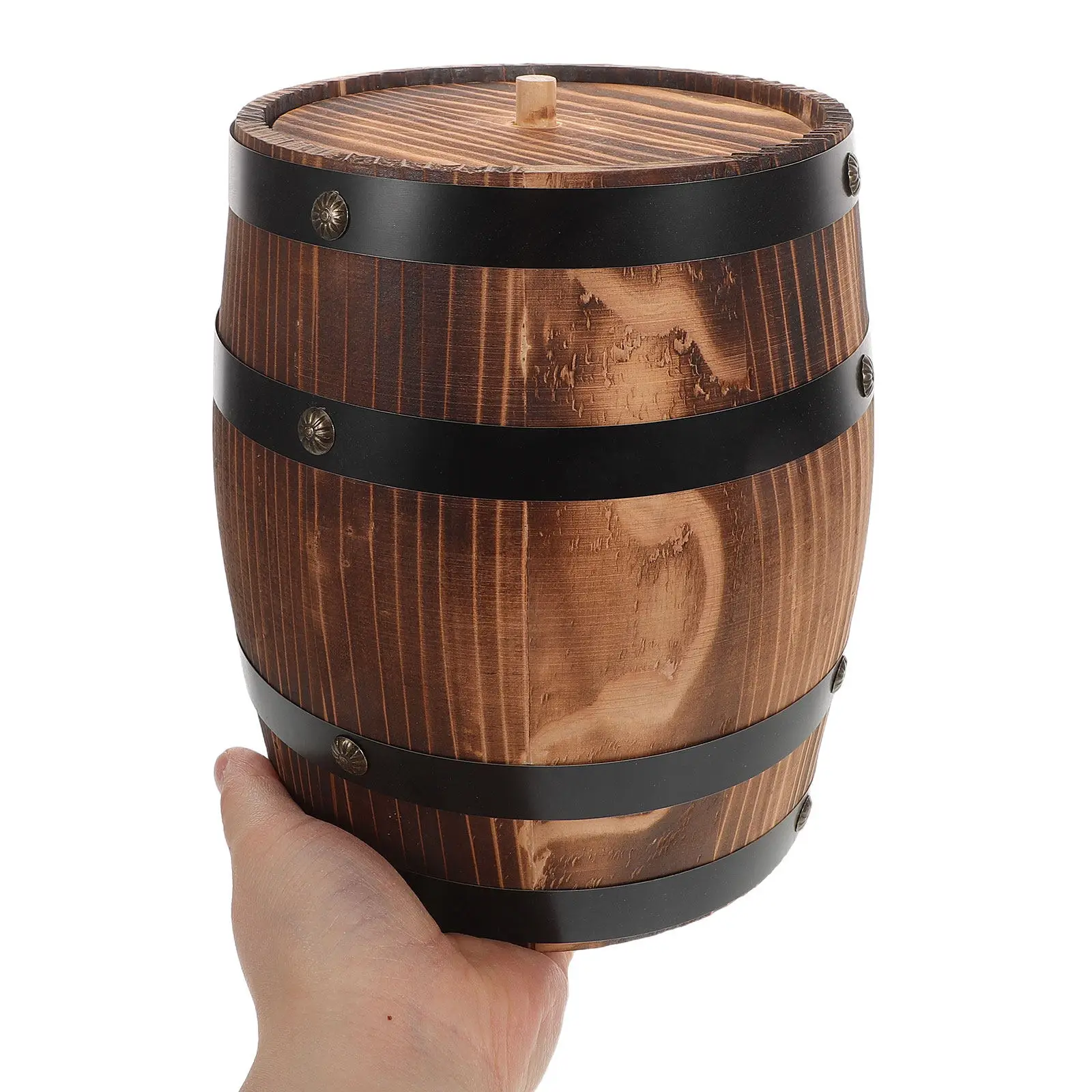 Mini Vintage Utensil Holder Carbonized Wood Barrel Shaped Storage Bucket for Cutlery Forks Spoons Chopsticks Kitchen Counter
Mini Vintage Utensil Holder Carbonized Wood Barrel Shaped Storage Bucket for Cutlery Forks Spoons Chopsticks Kitchen Counter