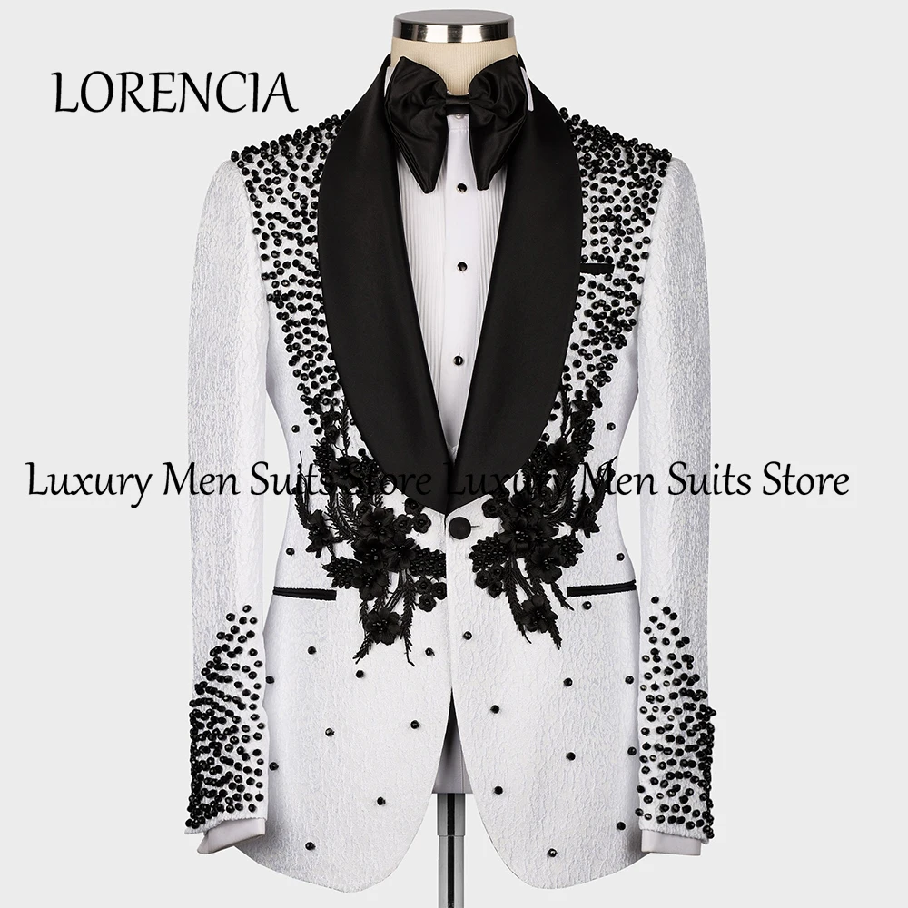 Elegant Sparkly Crystal Men Suits 2 Pieces Jacquard Applique Wedding Party Outfits Customized abiti uomo estivi eleganti
Elegant Sparkly Crystal Men Suits 2 Pieces Jacquard Applique Wedding Party Outfits Customized abiti uomo estivi eleganti