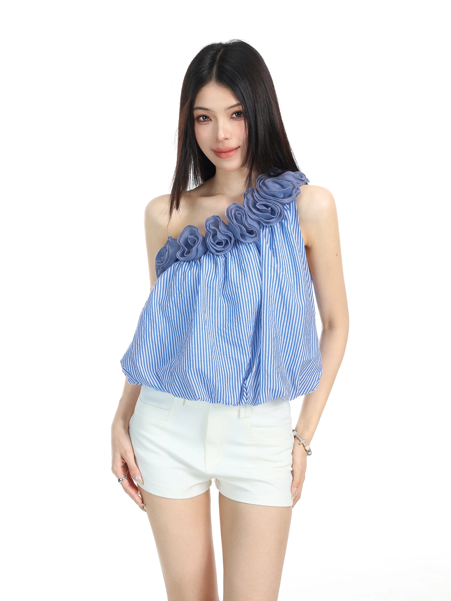 Korean Style Striped Short Sleeve Crop Top Women's Summer Vacation Slimming Vest Shoulder Strap Casual Leisure Fashion
Korean Style Striped Short Sleeve Crop Top Women's Summer Vacation Slimming Vest Shoulder Strap Casual Leisure Fashion