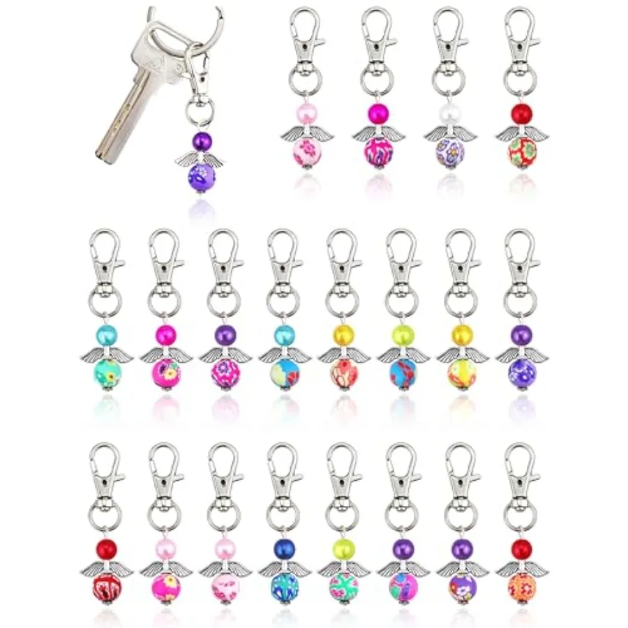 20 Pcs Angel Pearl Beads Pendant Keychain, Angel Fairy Mixed Stone Dangle Charms with Swivel Clasps Hook for Bag Pouch Purse Ke
20 Pcs Angel Pearl Beads Pendant Keychain, Angel Fairy Mixed Stone Dangle Charms with Swivel Clasps Hook for Bag Pouch Purse Ke