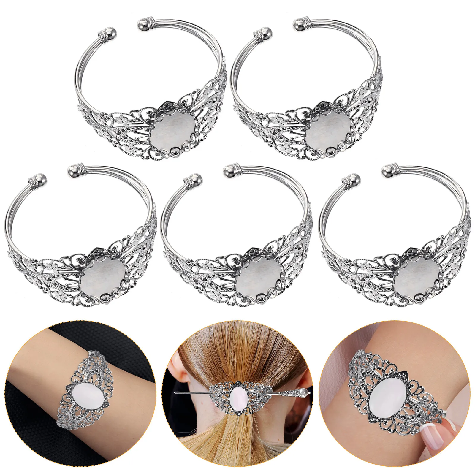 5Pcs Gemstone Bezel Bracelet Oval Blank Cuff Bangles for Crafting Adjustable Oval Bezel Tray Bangle Jewelry Making
5Pcs Gemstone Bezel Bracelet Oval Blank Cuff Bangles for Crafting Adjustable Oval Bezel Tray Bangle Jewelry Making