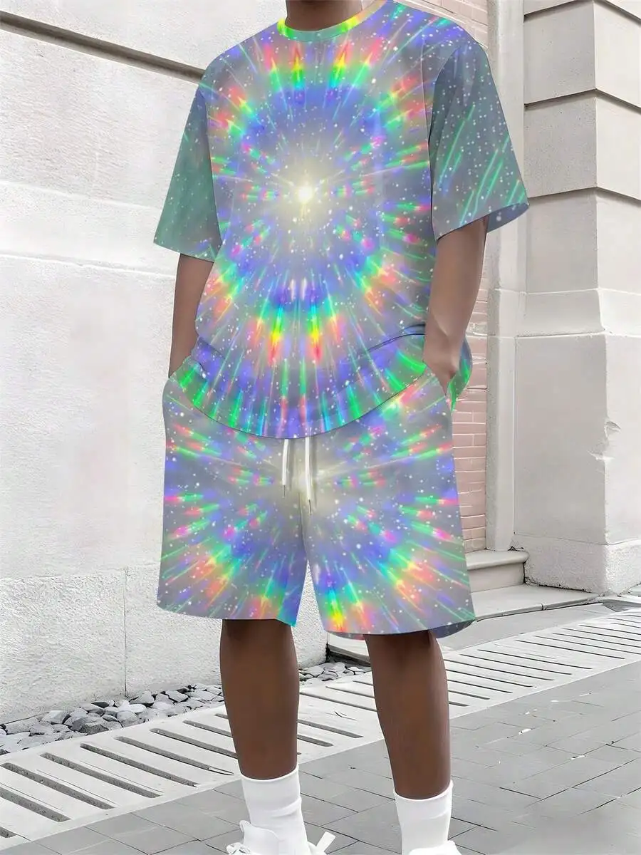 Mens Iridescent Laser Starlight Two-Piece Set Short Sleeve T-Shirt And Shorts Casual Beachwear
Mens Iridescent Laser Starlight Two-Piece Set Short Sleeve T-Shirt And Shorts Casual Beachwear