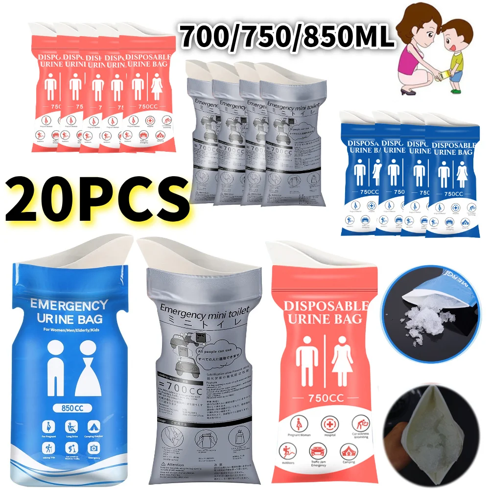 20PCS Disposable Urine Bags for Outdoor Emergency Portable Urinate Bag Travel Mobile Toilet Camping Vomit Bags 700/750/850ML
20PCS Disposable Urine Bags for Outdoor Emergency Portable Urinate Bag Travel Mobile Toilet Camping Vomit Bags 700/750/850ML