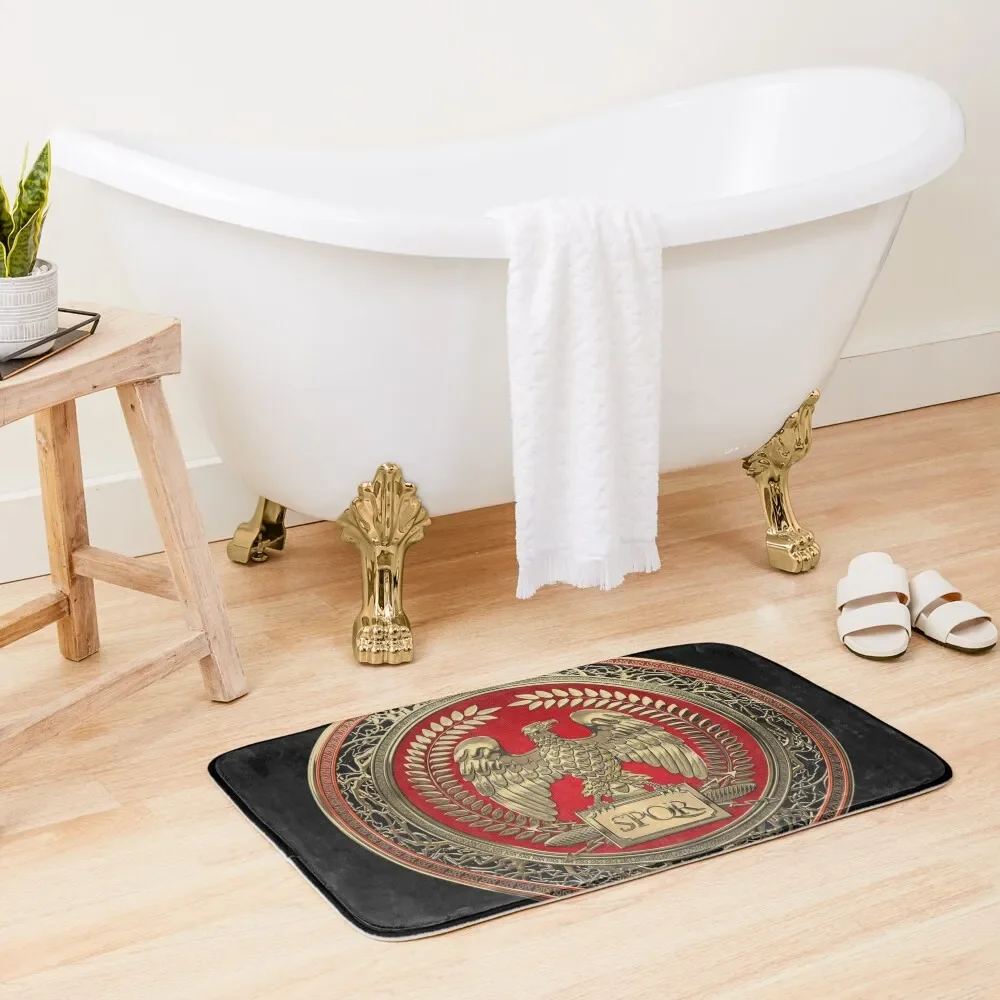 Gold Roman Imperial Eagle over Black Leather Bath Mat For Hallway On The Floor Kitchen Carpet Mat
Gold Roman Imperial Eagle over Black Leather Bath Mat For Hallway On The Floor Kitchen Carpet Mat