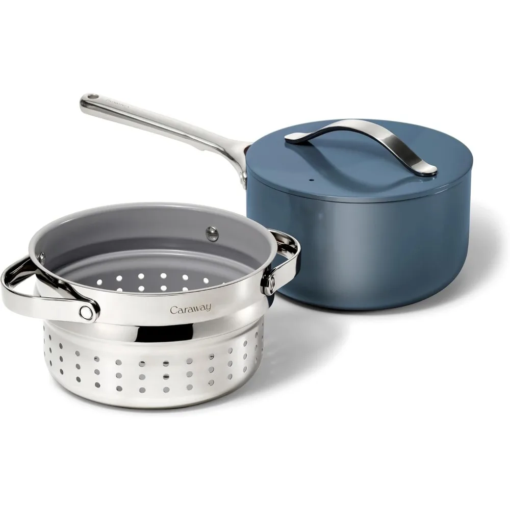 Nonstick 3 Qt Ceramic Sauce Pan with Lid & Steamer - Non Toxic, PTFE & PFOA Free - Oven Safe & Compatible with All Stovetops (G
Nonstick 3 Qt Ceramic Sauce Pan with Lid & Steamer - Non Toxic, PTFE & PFOA Free - Oven Safe & Compatible with All Stovetops (G