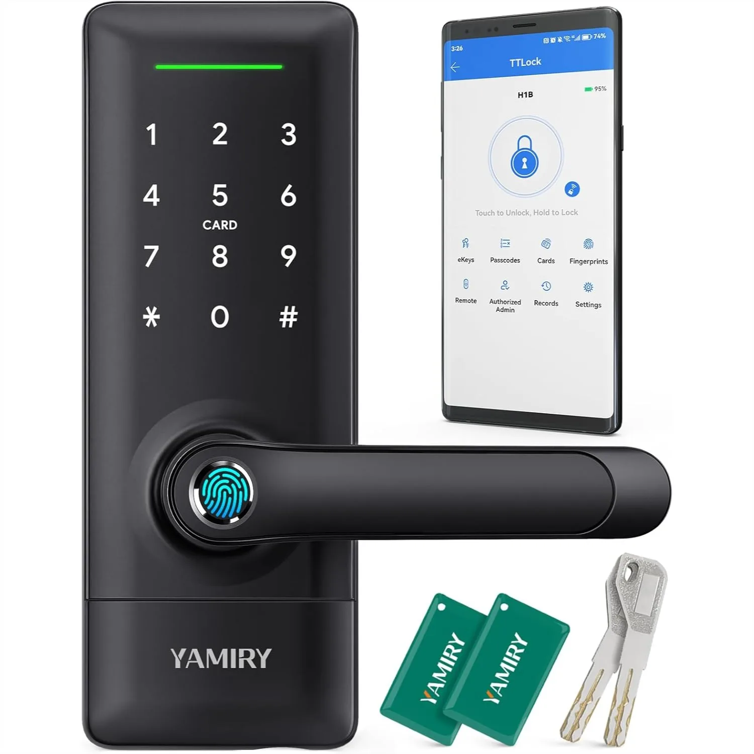Smart Door Lock with Biometric Fingerprint, Keyless Entry, App Control & 6 Ways to Unlock, Easy DIY Installation for Home and
Smart Door Lock with Biometric Fingerprint, Keyless Entry, App Control & 6 Ways to Unlock, Easy DIY Installation for Home and