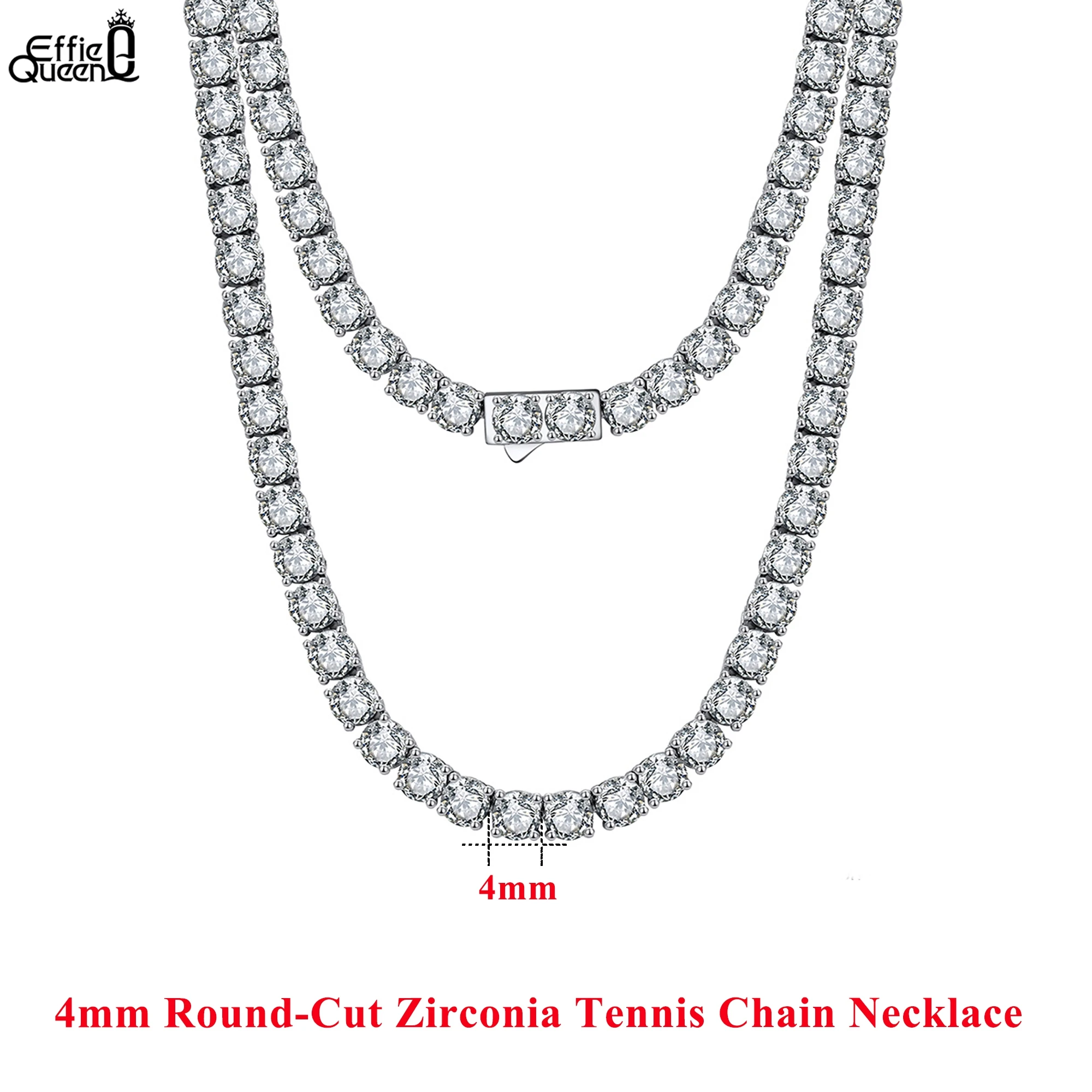 Effie Queen 925 Sterling Silve 4mm Tennis Chain Necklace With Cubic Zirconia for Women Choker Neck Chain Necklace Jewelry SC74
Effie Queen 925 Sterling Silve 4mm Tennis Chain Necklace With Cubic Zirconia for Women Choker Neck Chain Necklace Jewelry SC74