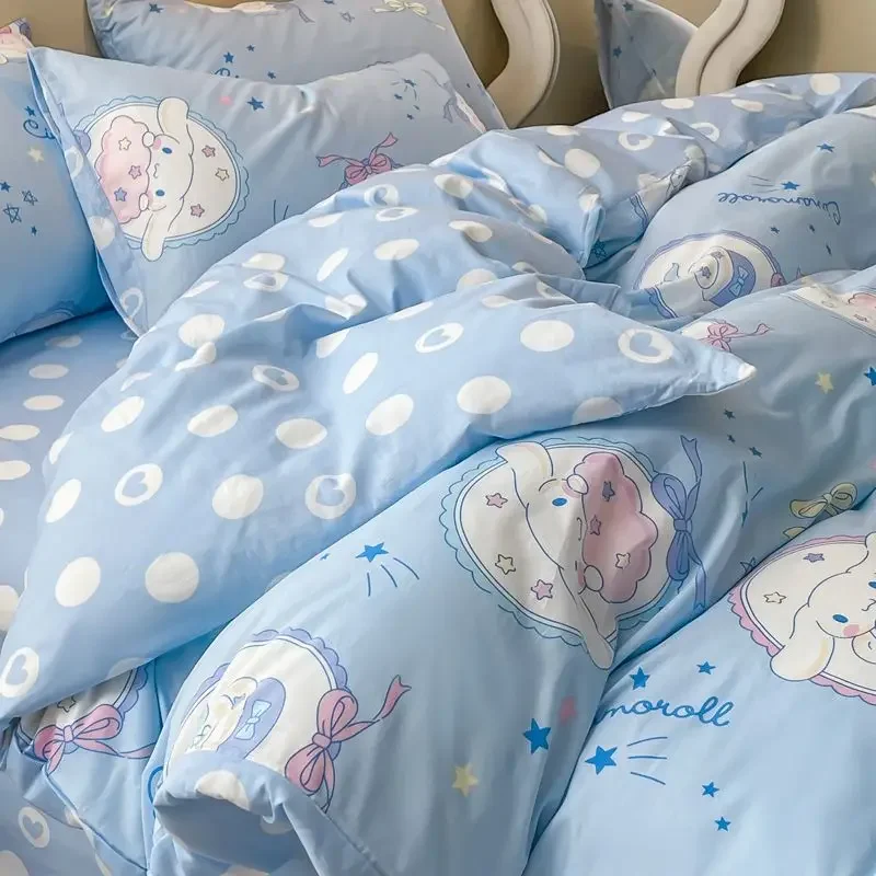 Cartoon Cinnamoroll 100% Cotton Four-piece Set Kuromi Melody Children's Quilt Cover Bed Sheet Pillowcase Three-piece Set
Cartoon Cinnamoroll 100% Cotton Four-piece Set Kuromi Melody Children's Quilt Cover Bed Sheet Pillowcase Three-piece Set