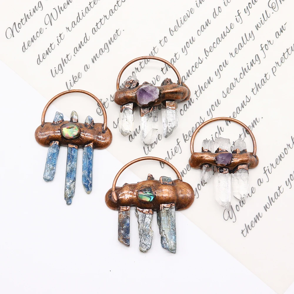 Irregular Natural Stone Pendants Copper Crystal Quartz Amethyst Handmade Charms Exquisite Women's Necklace Jewelry Making Gifts 
Irregular Natural Stone Pendants Copper Crystal Quartz Amethyst Handmade Charms Exquisite Women's Necklace Jewelry Making Gifts