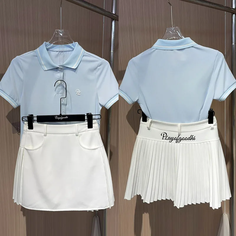 PL Summer Sports Golf Polo Shirts Short-sleeved Breathable T-shirt Ladies A-lined Pleated Skirt Sports Tennis Skorts with Short
PL Summer Sports Golf Polo Shirts Short-sleeved Breathable T-shirt Ladies A-lined Pleated Skirt Sports Tennis Skorts with Short