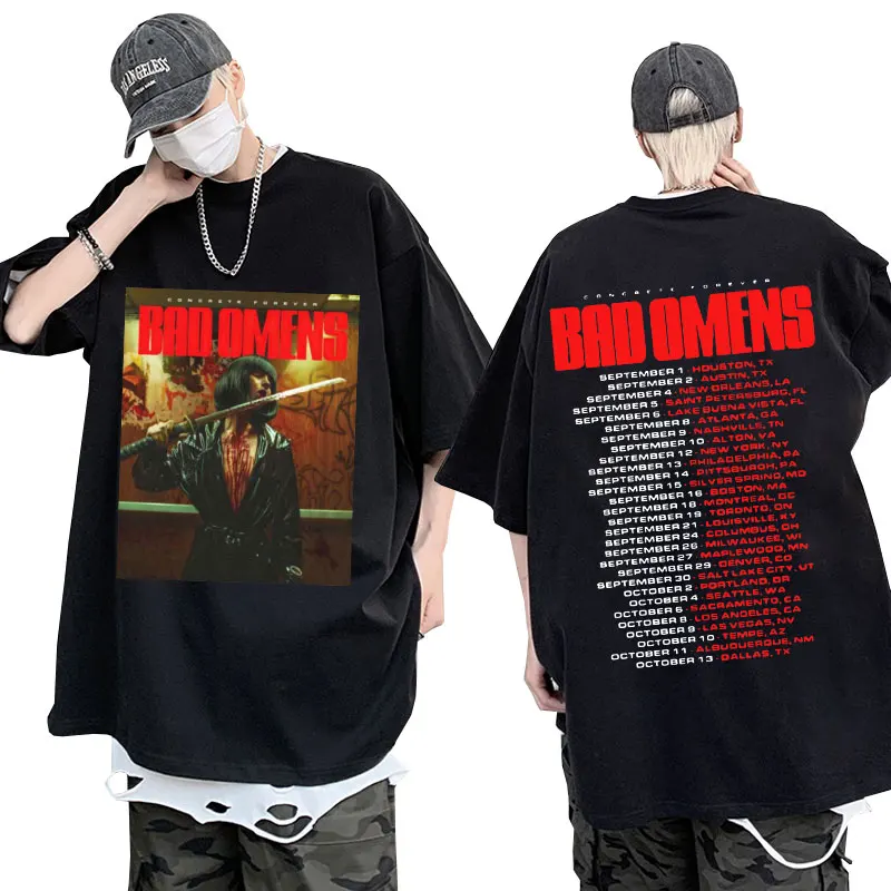 Rapper Rock Band Bad Omens Concrete Forever Print T Shirt Men's Clothing Fashion Hip Hop Harajuku T-shirt Oversized Streetwear
Rapper Rock Band Bad Omens Concrete Forever Print T Shirt Men's Clothing Fashion Hip Hop Harajuku T-shirt Oversized Streetwear