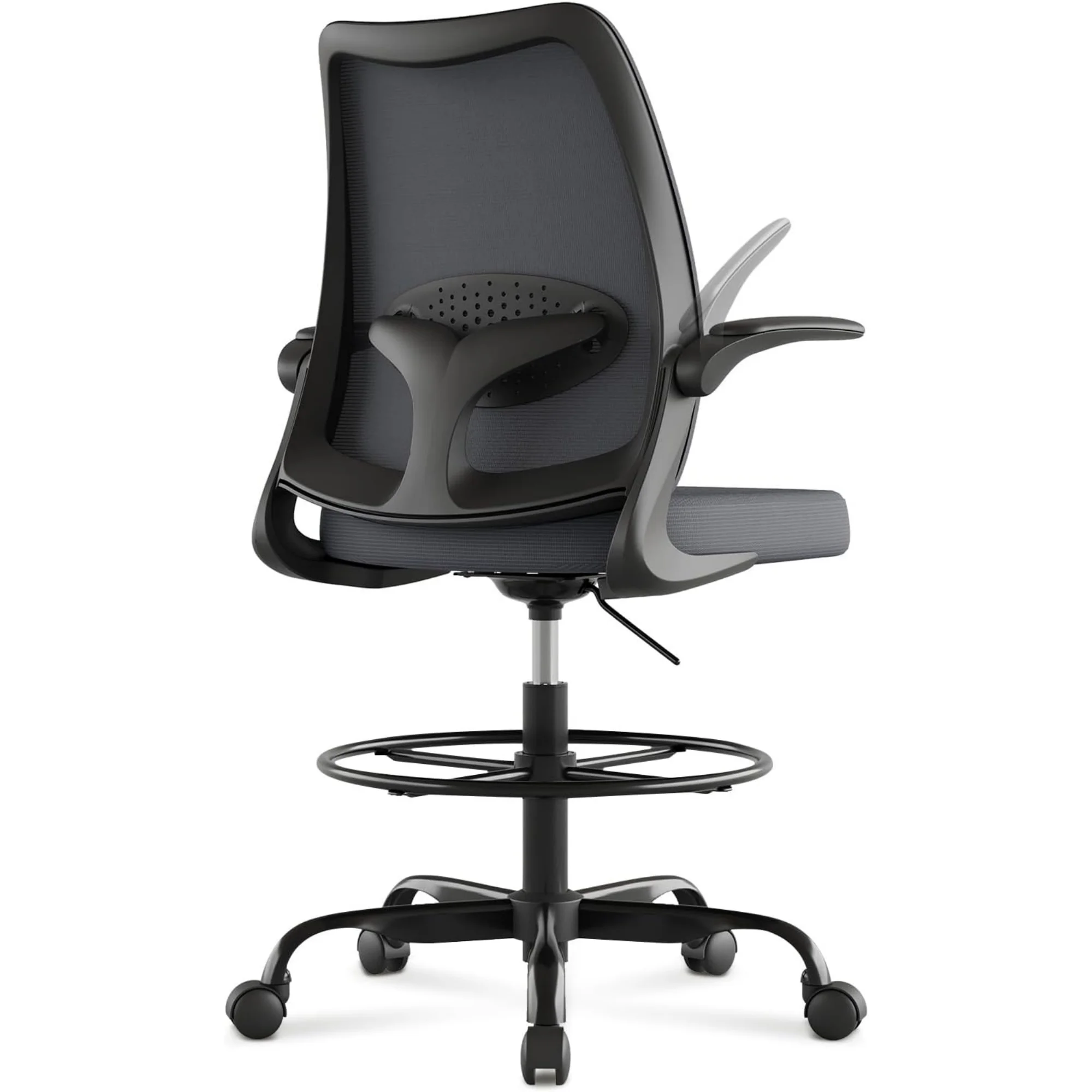 Tall Office Chair for Standing Desks,High Desk Drafting Chair with Adjustable Footrest Ring,Ergonomic Lumbar Support,Flip-Up Armrests for Home Office,Grey
Tall Office Chair for Standing Desks,High Desk Drafting Chair with Adjustable Footrest Ring,Ergonomic Lumbar Support,Flip-Up Armrests for Home Office,Grey