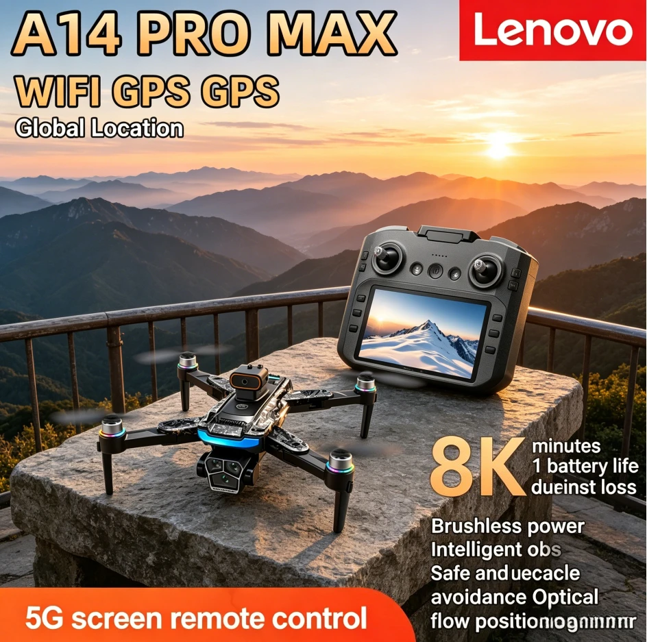 Квадрокоптер Lenovo Mi A14Pro Max с GPS, бесщеточным двигателем, 8K, тремя камерами, оптическим позиционированием, обходом препятствий, складной, радиоуправляемый, для дистанционного управления, игрушка-дрон
Квадрокоптер Lenovo Mi A14Pro Max с GPS, бесщеточным двигателем, 8K, тремя камерами, оптическим позиционированием, обходом препятствий, складной, радиоуправляемый, для дистанционного управления, игрушка-дрон