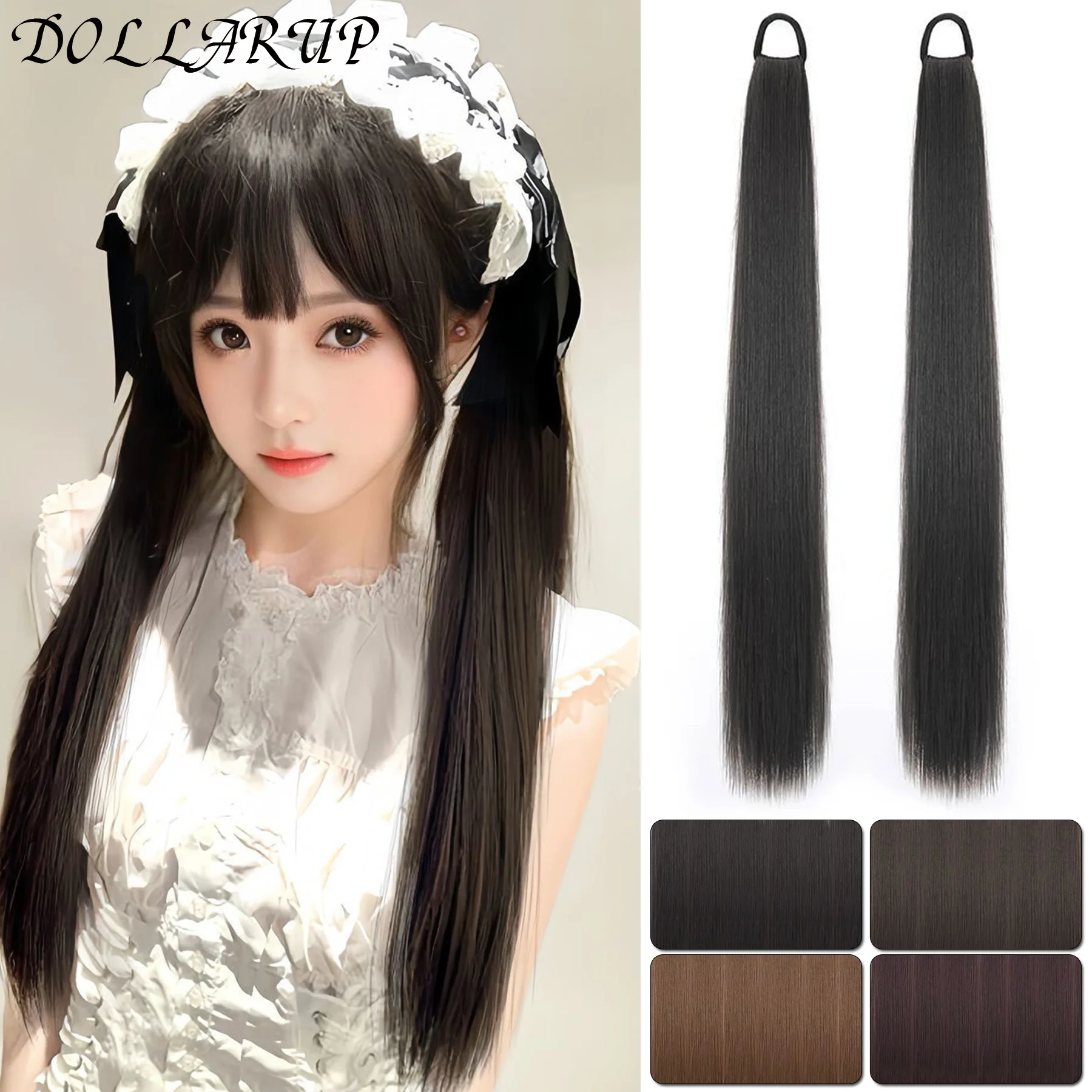 DOLL Synthetic Wig Ponytail Long straight Ponytail Hair With High Elasticity Rubber Band Heat Resistant Hairpiece For Daily Use
DOLL Synthetic Wig Ponytail Long straight Ponytail Hair With High Elasticity Rubber Band Heat Resistant Hairpiece For Daily Use