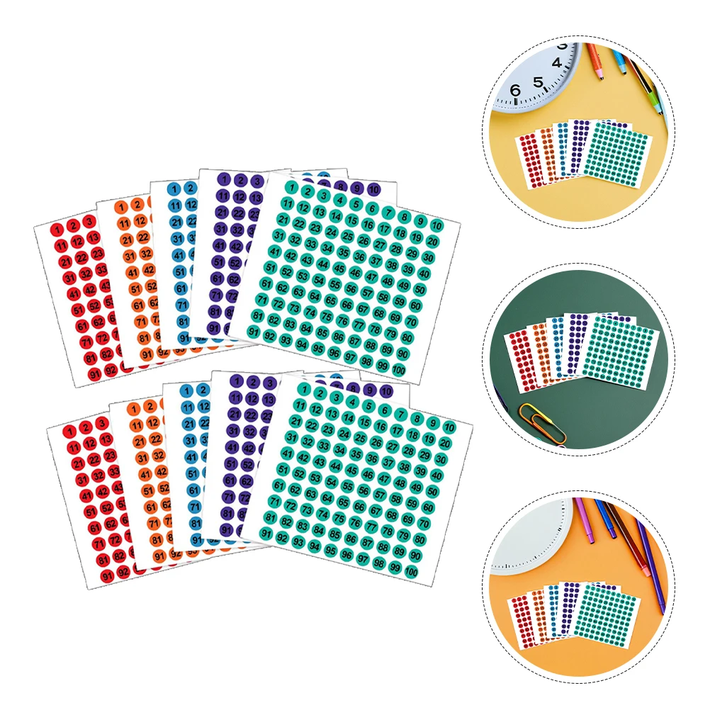 50 Sheets Colorful Stickers 1-100 Round Self-Adhesive For Office School Sorting Organizing Diy Crafting Compact Size 
50 Sheets Colorful Stickers 1-100 Round Self-Adhesive For Office School Sorting Organizing Diy Crafting Compact Size