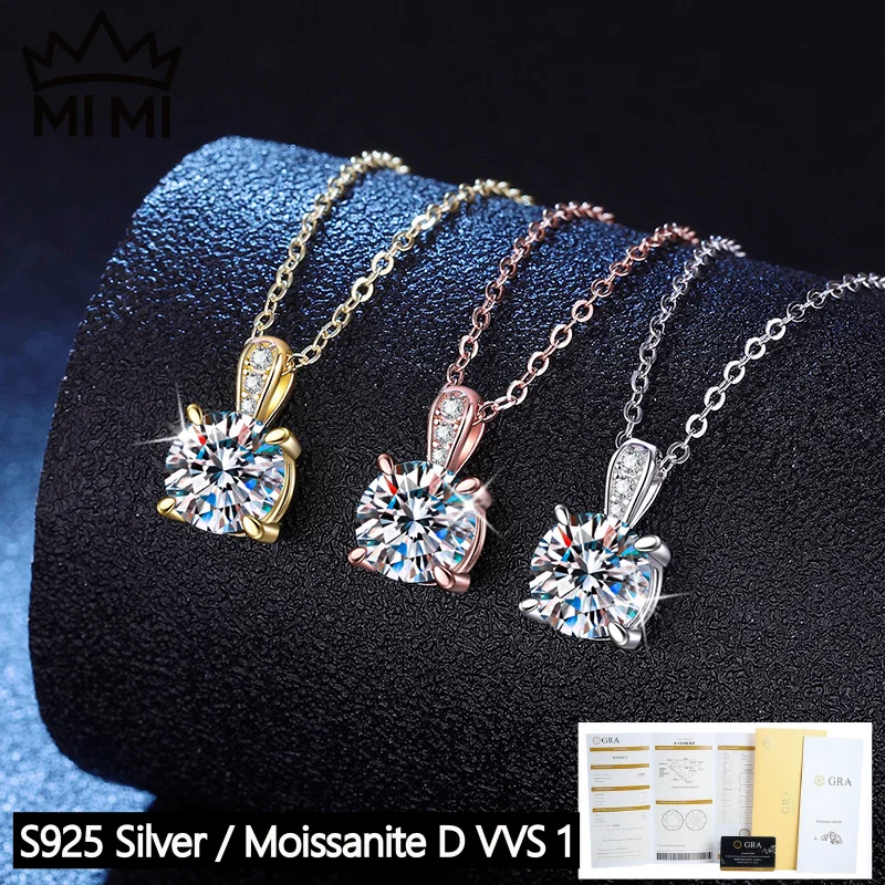 MI MI S925 Sterling Silver 1 CT D-Color GRA Certified Moissanite Four Prong Collarbone Necklace Luxury Korean Style Gift Box
MI MI S925 Sterling Silver 1 CT D-Color GRA Certified Moissanite Four Prong Collarbone Necklace Luxury Korean Style Gift Box