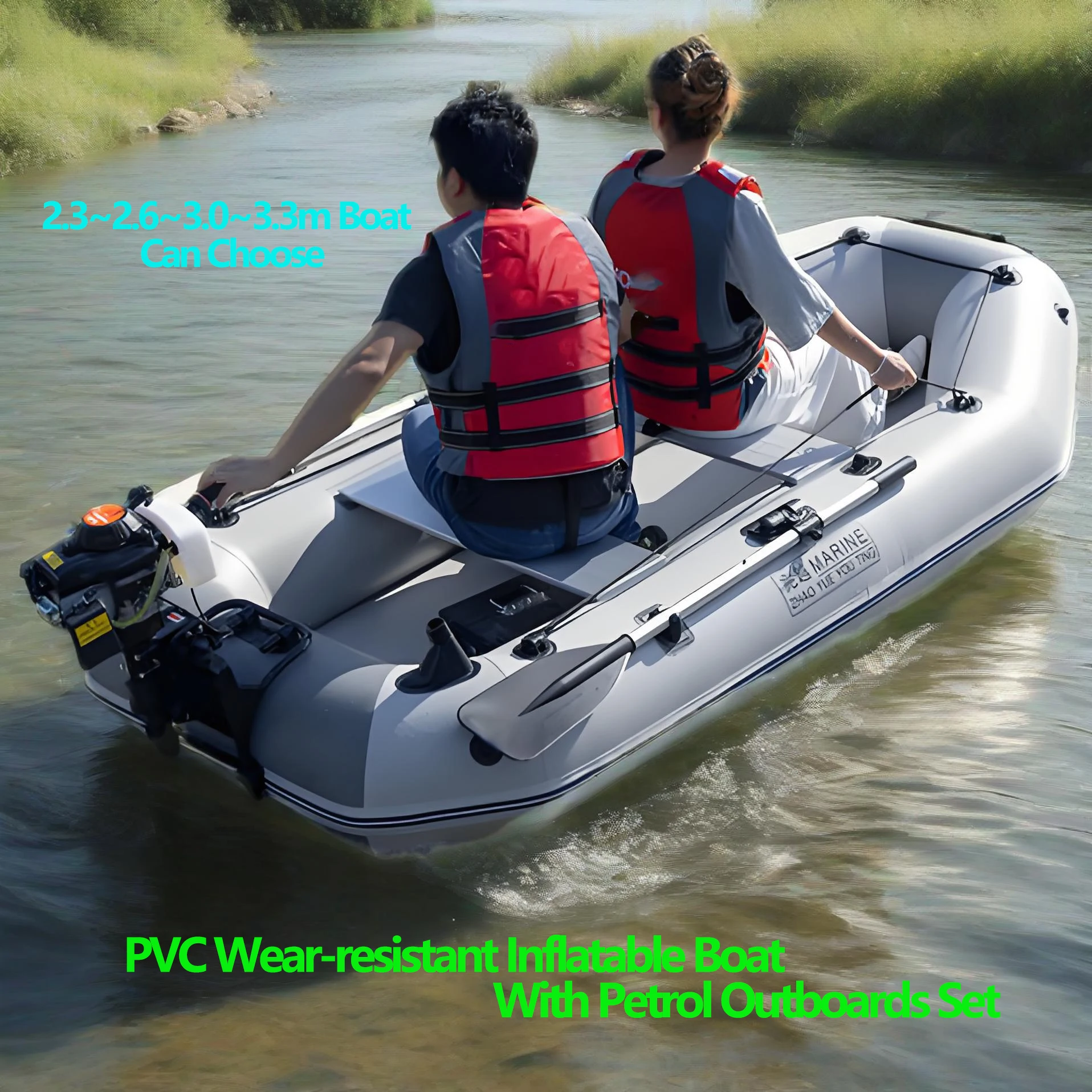 Надувная лодка из ПВХ толщиной 1,2 мм с набором бензиновых подвесных двигателей. Износостойкая и ударопрочная. Каноэ для рыбалки в реке и озер.
Надувная лодка из ПВХ толщиной 1,2 мм с набором бензиновых подвесных двигателей. Износостойкая и ударопрочная. Каноэ для рыбалки в реке и озер.