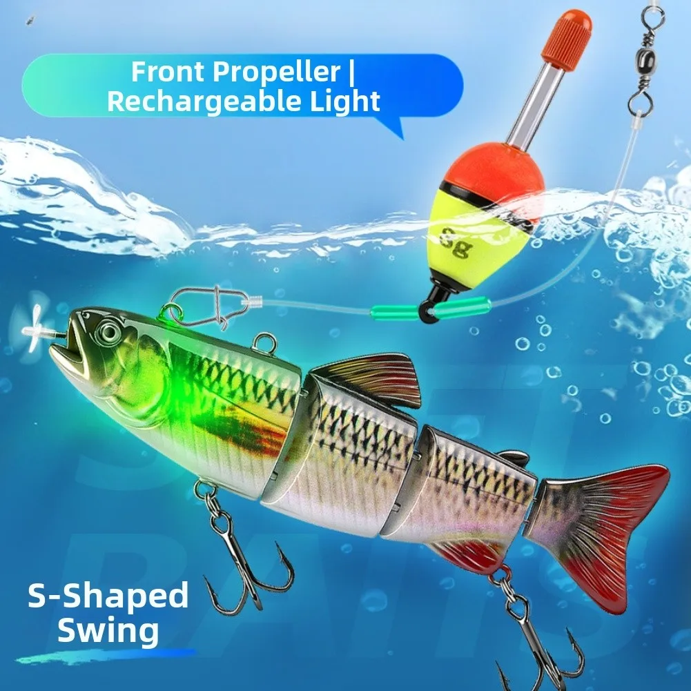 Electric Multi-Joint Fish Lure ABS Plastic Rechargeable Automatic Swimbait Electronic Hard Bait Propeller Fishing Accessories
Electric Multi-Joint Fish Lure ABS Plastic Rechargeable Automatic Swimbait Electronic Hard Bait Propeller Fishing Accessories