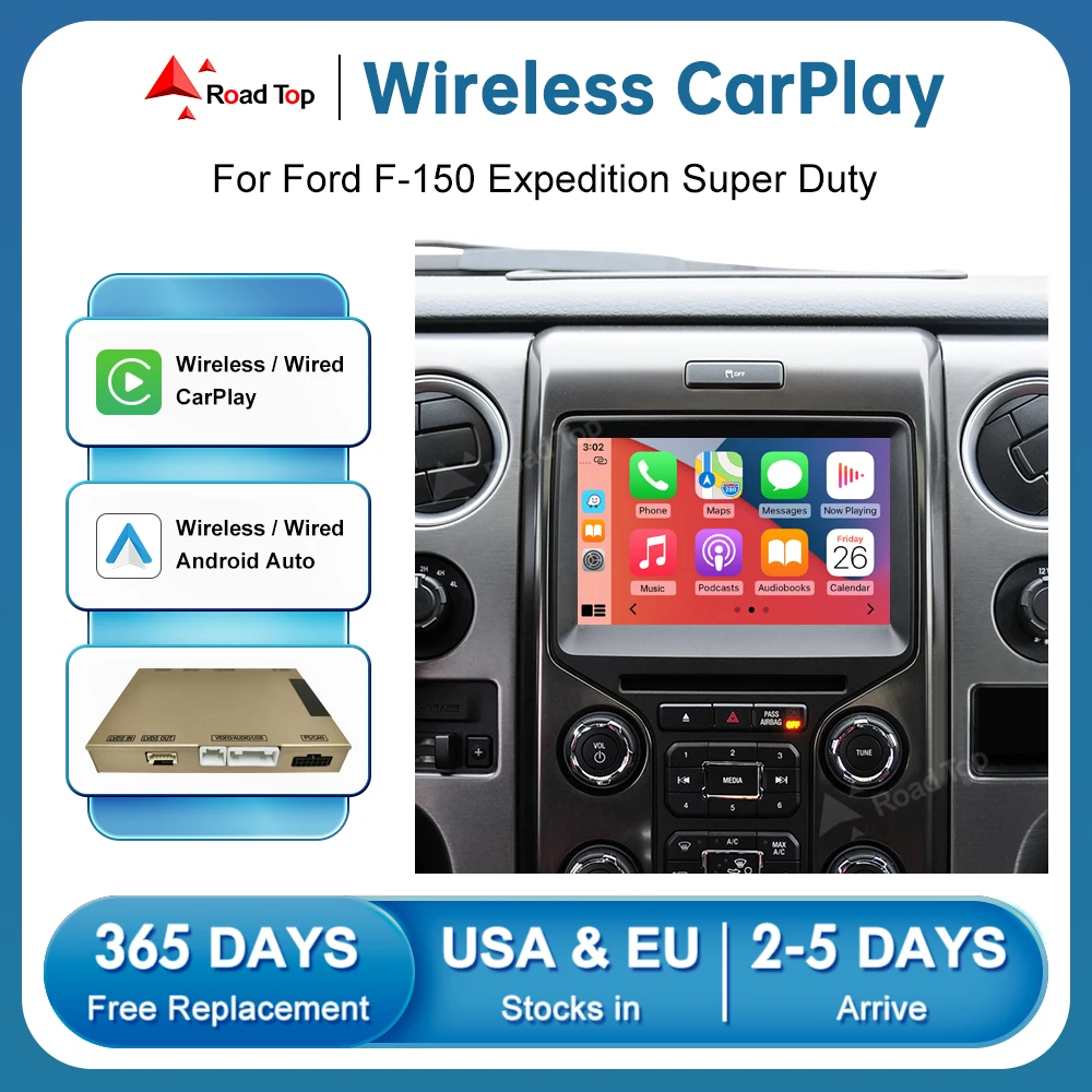 Road Top Wireless Carplay For Ford F-150 Expedition Super Duty Sync 2 with Android Auto Mirror Link AirPlay Car Play Functions
Road Top Wireless Carplay For Ford F-150 Expedition Super Duty Sync 2 with Android Auto Mirror Link AirPlay Car Play Functions