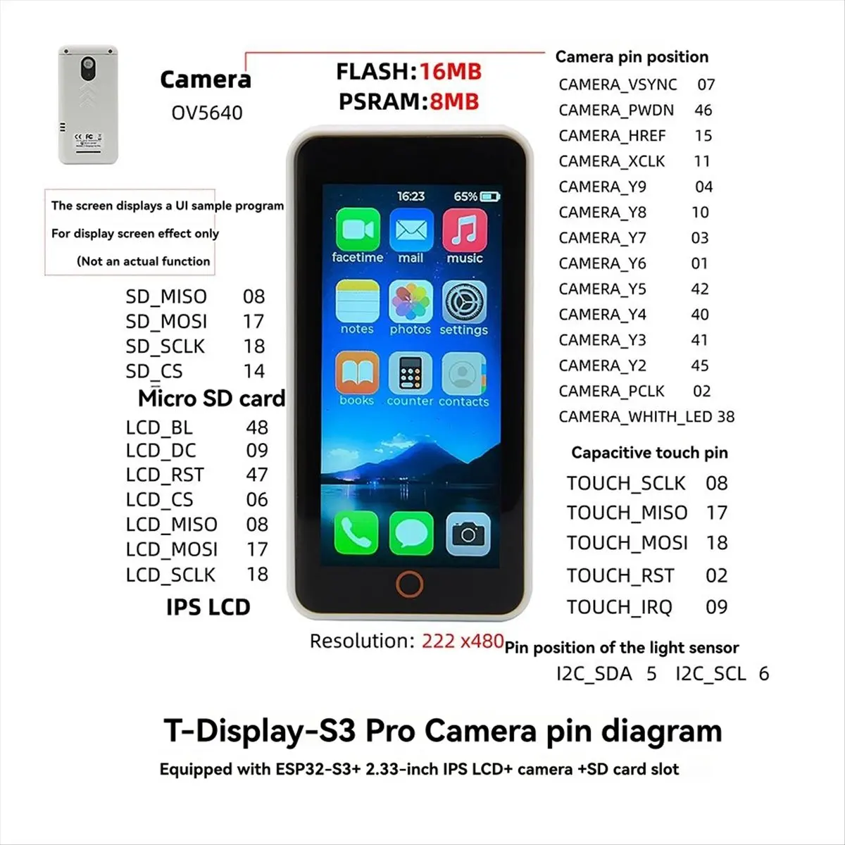 “QUALITY EXCELLE“T-Display--Pro Development Board+OV5640 5MP Camera - 2.33inch Touch LCD Module Wi-Fi 802.11 BLE 5+BT Mesh B
“QUALITY EXCELLE“T-Display--Pro Development Board+OV5640 5MP Camera - 2.33inch Touch LCD Module Wi-Fi 802.11 BLE 5+BT Mesh B