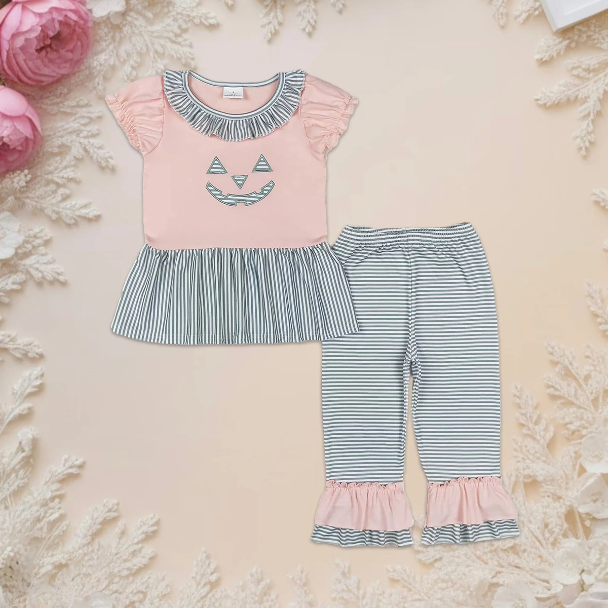 Baby Girl Halloween Costume Set Toddler Embroidery Short Sleeve Ghost Pumpkin Top Striped Pants Kids Children Clothes Outfit
Baby Girl Halloween Costume Set Toddler Embroidery Short Sleeve Ghost Pumpkin Top Striped Pants Kids Children Clothes Outfit