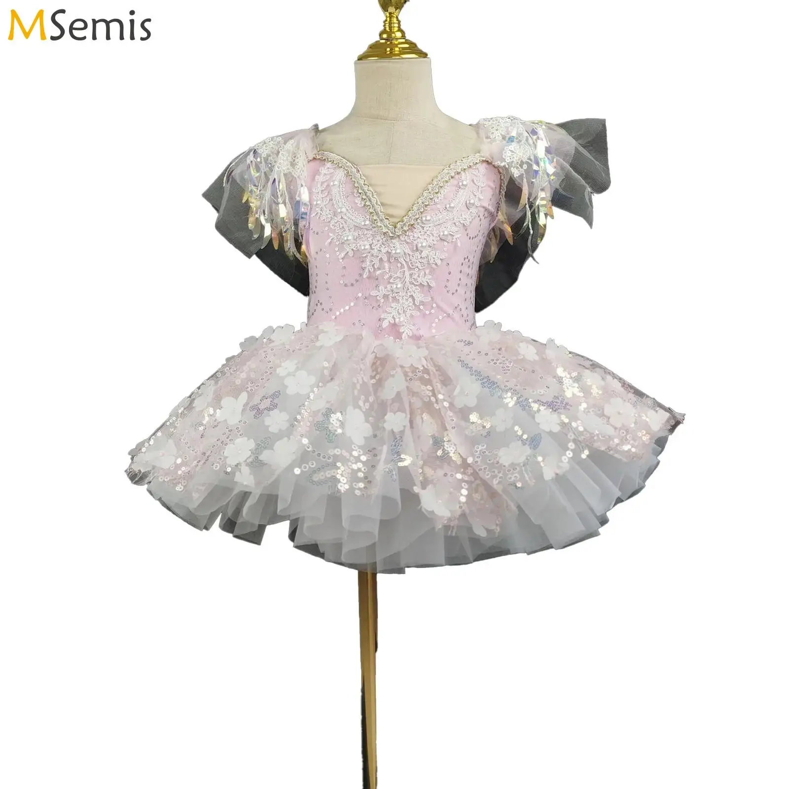Kids Girls Ballet Tutu Dance Dress School Performance Costume Ruffle Sleeve Sequin 3D Flower Ballerina Tulle Dress Dancewear
Kids Girls Ballet Tutu Dance Dress School Performance Costume Ruffle Sleeve Sequin 3D Flower Ballerina Tulle Dress Dancewear
