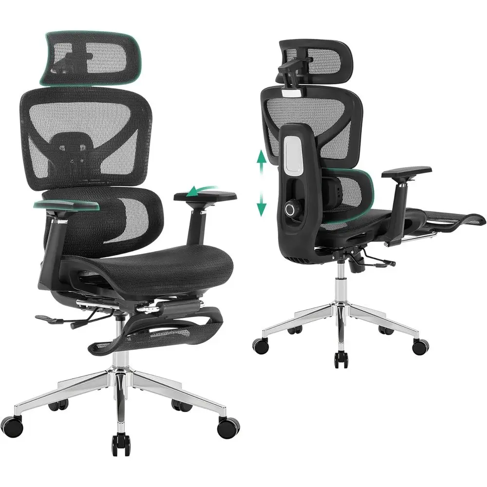 Adjustable Lumbar Support Ergonomic Office Chair with 3D Armrests, Mesh Seat for Home or Gaming, Black
Adjustable Lumbar Support Ergonomic Office Chair with 3D Armrests, Mesh Seat for Home or Gaming, Black